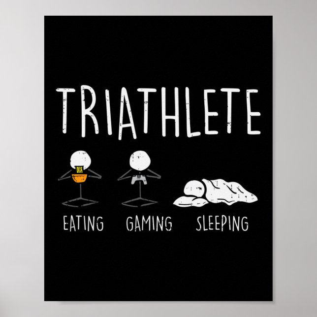 Póster Triatlete Stickman come videojuego Sleep Funny Gam (Frente)