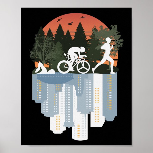Póster Triatlón, naturaleza maravillosa (Frente)