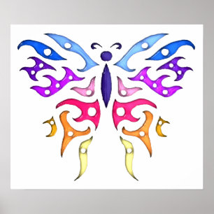 Póster Tribal Butterfly Poster