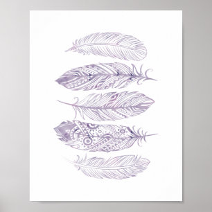 Poster tribal de la impresión de la pluma púrpura