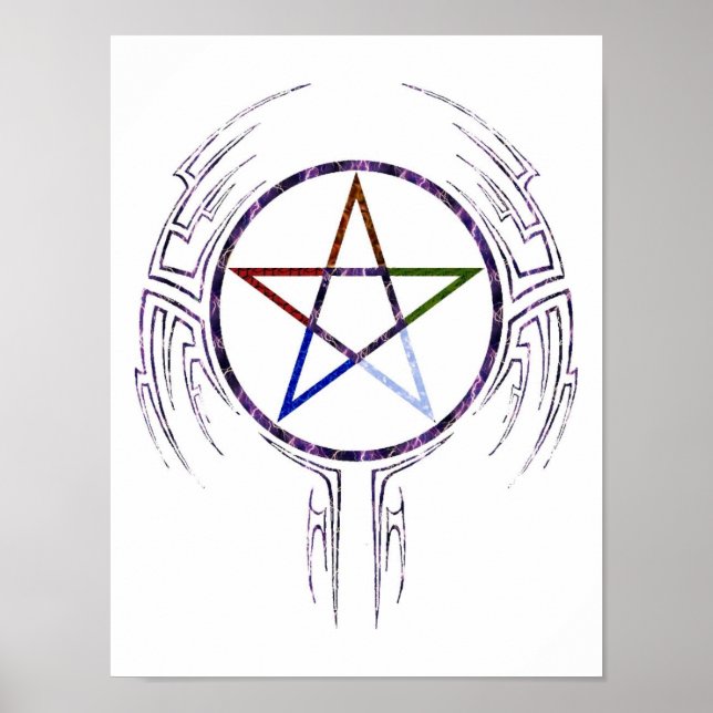 Póster Tribal de Wicca (Frente)