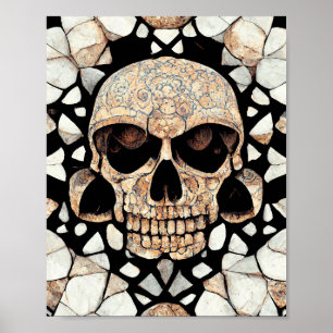 Póster Tribal Decorative Ornament Mayan Skull Art