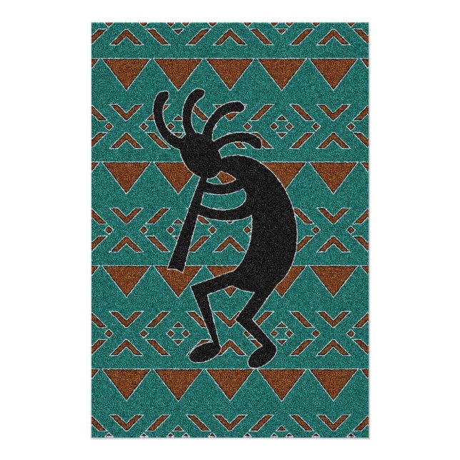 Póster Tribal Kokopelli del Suroeste (Anverso)