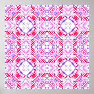 Póster Tribal seamless pattern. Hand-painted grunge water