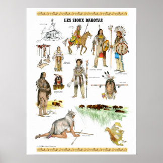 Póster Tribu des sioux Dakota
