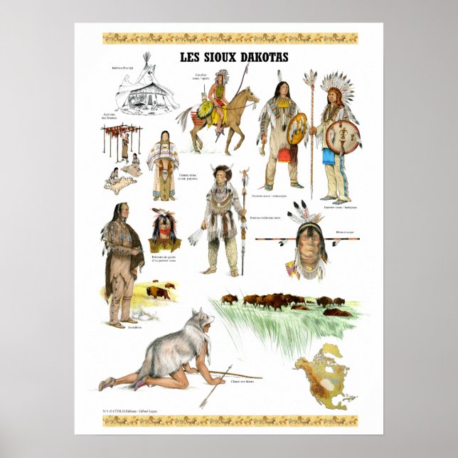 Póster Tribu des sioux Dakota (Frente)
