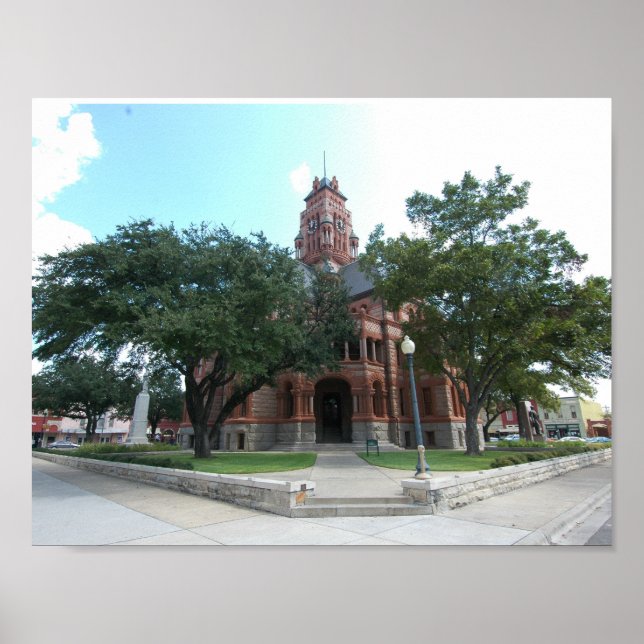 Póster Tribunal del Condado de Ellis, Waxahachie, Texas (Frente)