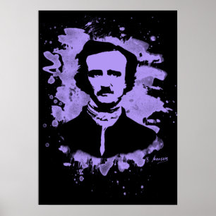 Póster Tributo a Edgar Allan Poe (violeta)