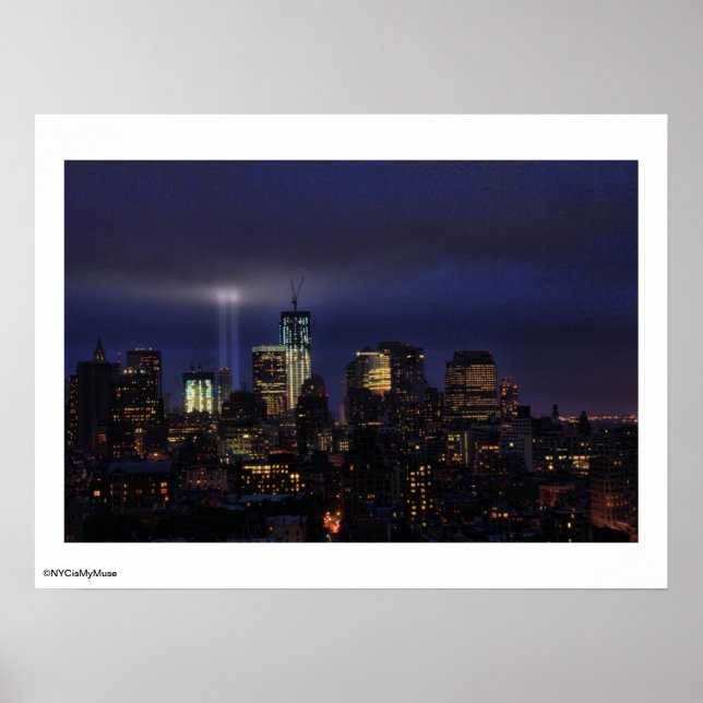 Póster Tributo a la luz de WTC - 11/9/2011 a la noche del (Frente)