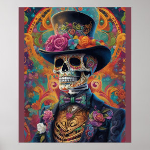 Póster Tributo festivo de Calaveras: Sugar Skull Splendor