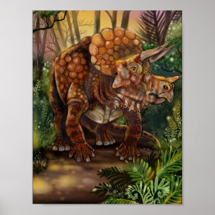 Póster Triceratops Forest