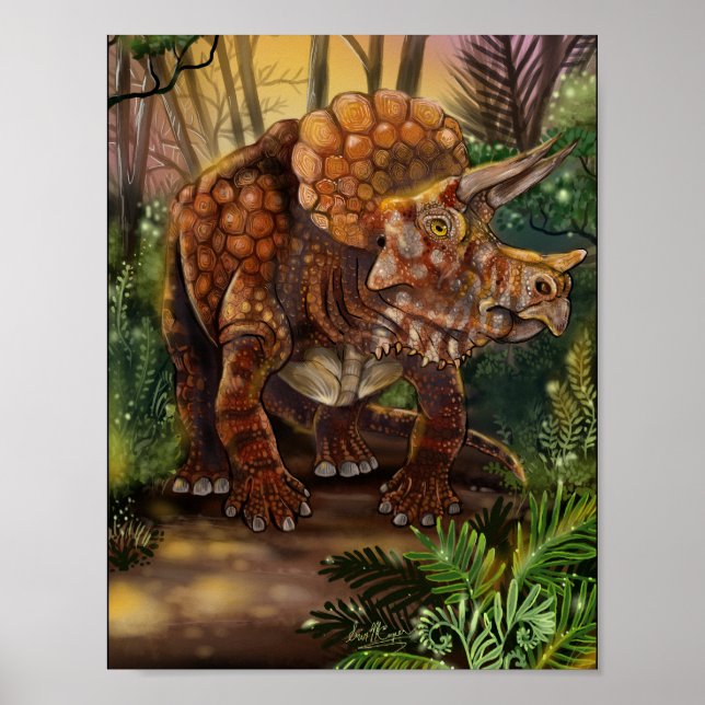 Póster Triceratops Forest (Frente)