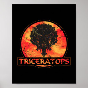Póster Triceratops Fossil Skull Dinosaur