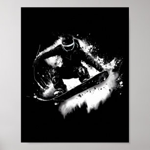Póster Trick Jump Nose Grab Snowboarding