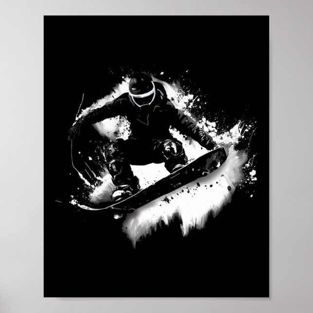 Póster Trick Jump Nose Grab Snowboarding (Frente)