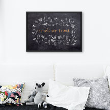 Trick o tratar Vintage Chalkboard Halloween