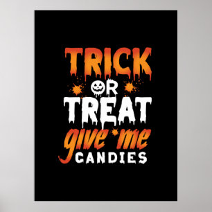 Póster Trick O Trato De Halloween Me Dan Canciones