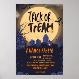 Póster Trick or Treat Halloween Dance Party Invitation🎃