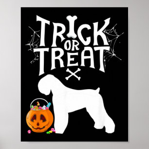 Póster Trick Or Treat Terrier Ruso Negro Halloween Perro
