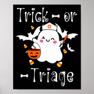 Póster Trick Or Triage Enfermera de Triage Fantasma Hallo