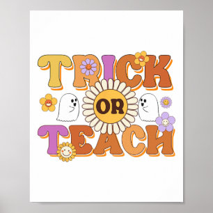 Póster Trick Retro O Enseñar A Profesora De Fantasma Hall
