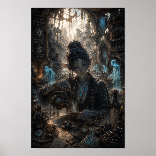 Póster Tricolor / Maestro de Té / Bodega de Viñedo (Frente)