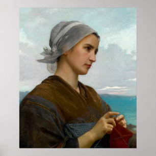 Póster Tricoteuse Bretonne por William-Adolphe Bouguereau