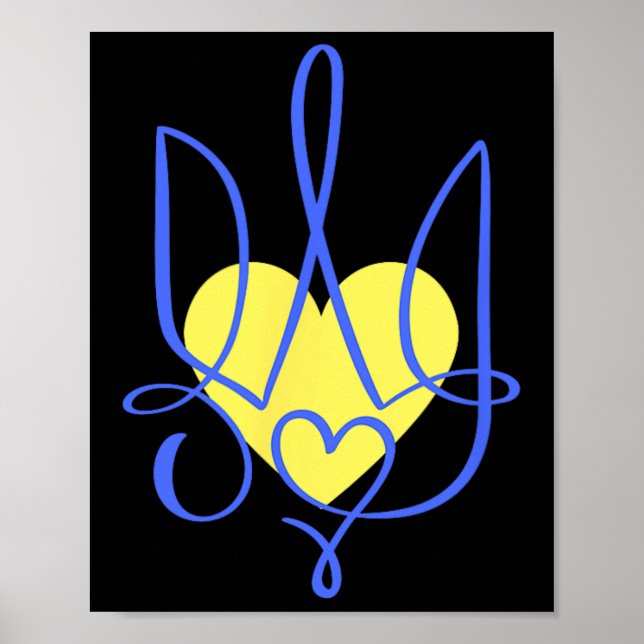Póster Trident Coat Of Arms Ukraine Gift Heart  (Frente)