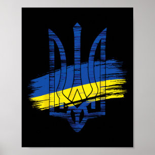 Póster Tridente de la bandera de Ucrania Patriótico Patri