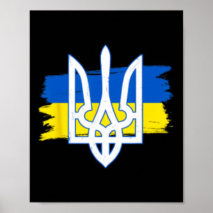 Póster Tridente de la bandera de Ucrania - Tryzub patriót
