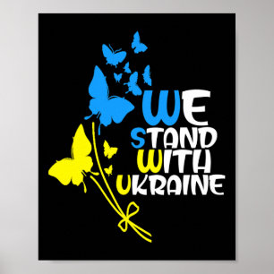 Póster Tridente de Ucrania Bandera de Ucrania Bandera ucr