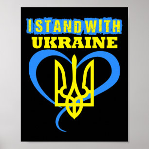 Póster Tridente de Ucrania Bandera de Ucrania Bandera ucr