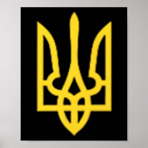 Póster Tridente de Ucrania - Símbolo ucraniano Tryzub