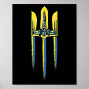 Póster Tridente de Ucrania Tryzub Símbolo Cresta Logo Ucr