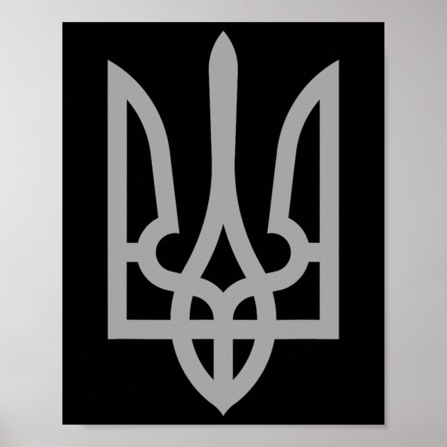 Póster Tridente de Ucrania Tryzub Símbolo Cresta Logo Ucr (Frente)