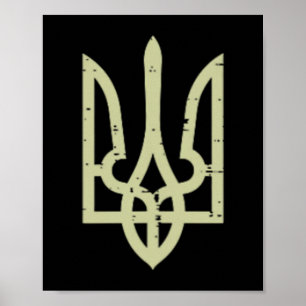 Póster Tridente del Escudo de Ucrania Símbolo Ucraniano T