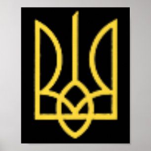 Póster Tridente del Escudo Ucraniano Ucrania Símbolo Tryz