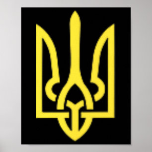 Póster Tridente Ucraniano - Símbolo Tryzub de Ucrania