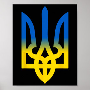 Póster Tridente Ucraniano Volodymyr Zelensky Presidente D