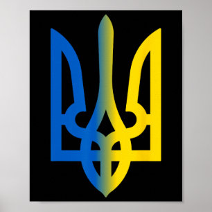Póster Tridente Ucraniano Volodymyr Zelensky Presidente D