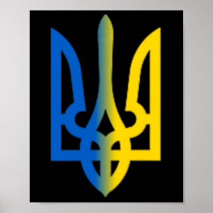 Póster Tridente Ucraniano Volodymyr Zelensky Presidente D