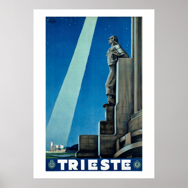 Póster Trieste Italia Poster de Viajes Vintage (Frente)