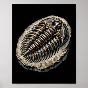 Póster Trilob paleontólogo de caza fósil de cazadores fós