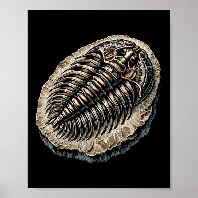 Póster Trilob paleontólogo de caza fósil de cazadores fós (Frente)