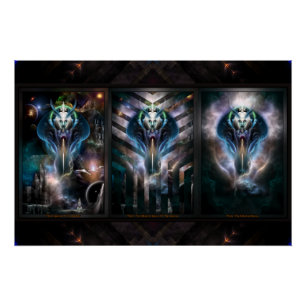 Póster Trilogía Fractal de la Reina Thera 2XFrame