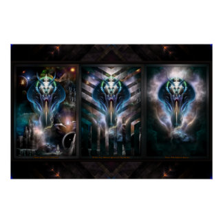 Póster Trilogía Fractal de la Reina Thera 2XFrame