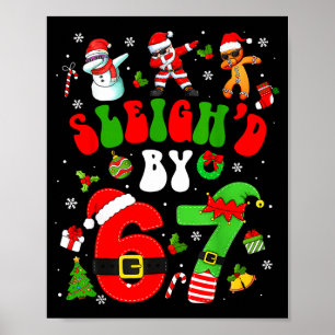 Póster Trineo de Navidad por 67 divertido meme seis siete