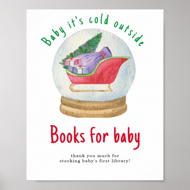 Póster Trineo de Santa - Libros para bebé (Frente)