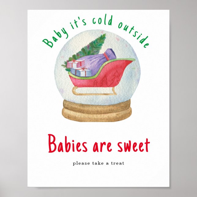 Póster Trineo de Santa - Los bebés son dulces  (Frente)