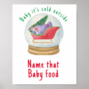 Póster Trineo de Santa - Nombra esa comida para bebés